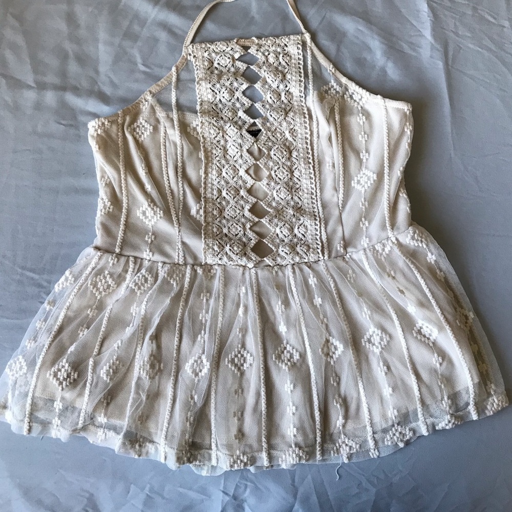 Lacey halter blouse